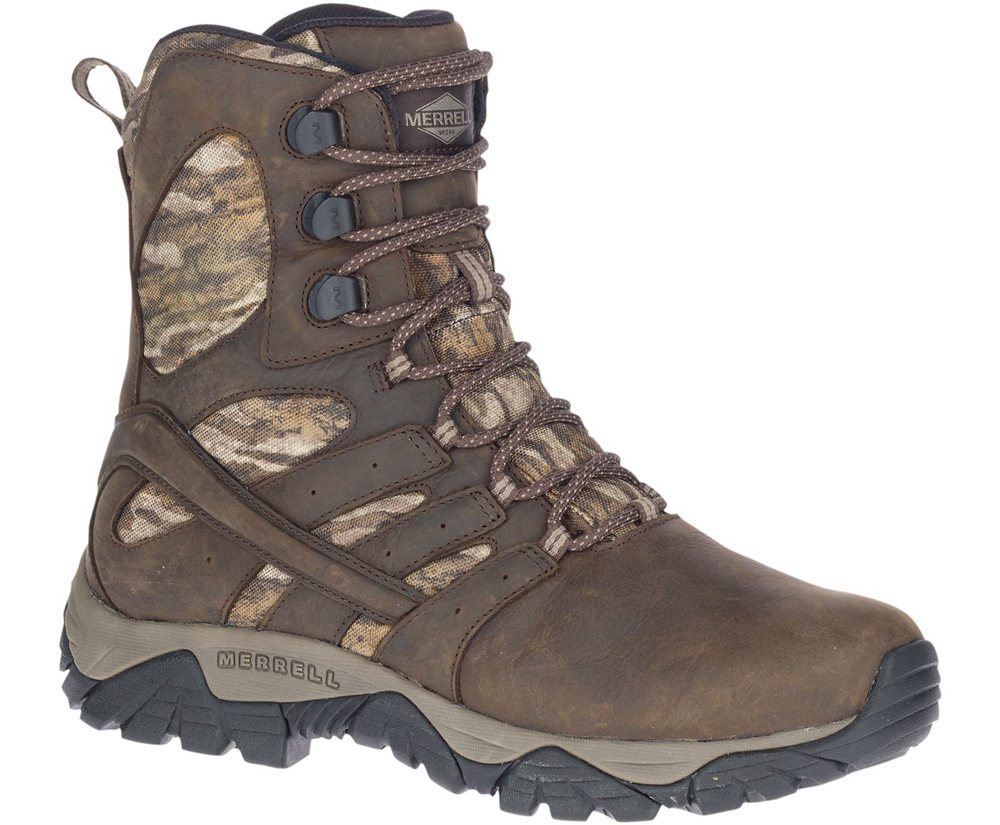 Merrell Work Boots Brown - Moab Timber 8\" Waterproof SR - Mens 35VBQYCMZ